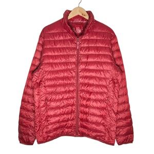 Uniqlo | Men | Red Nylon Down Filled Lightweight Puffer Jacket | Size Large